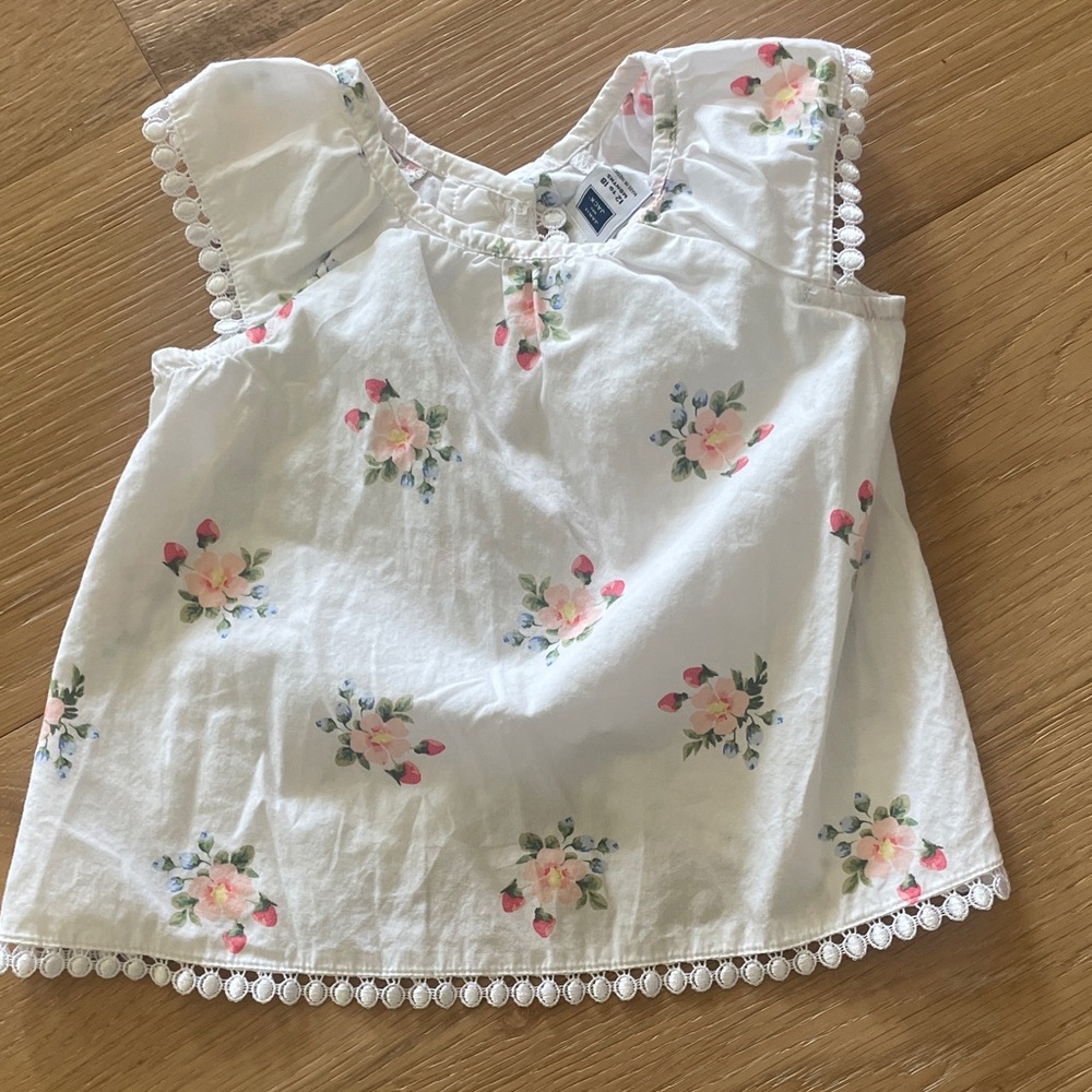Janie and Jack White Floral Kids Blouse